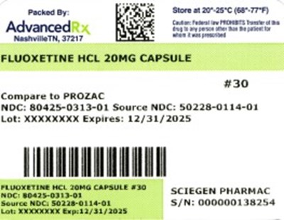 Label 1 (Fluoxetine HCl 20mg 80425 0313 01)